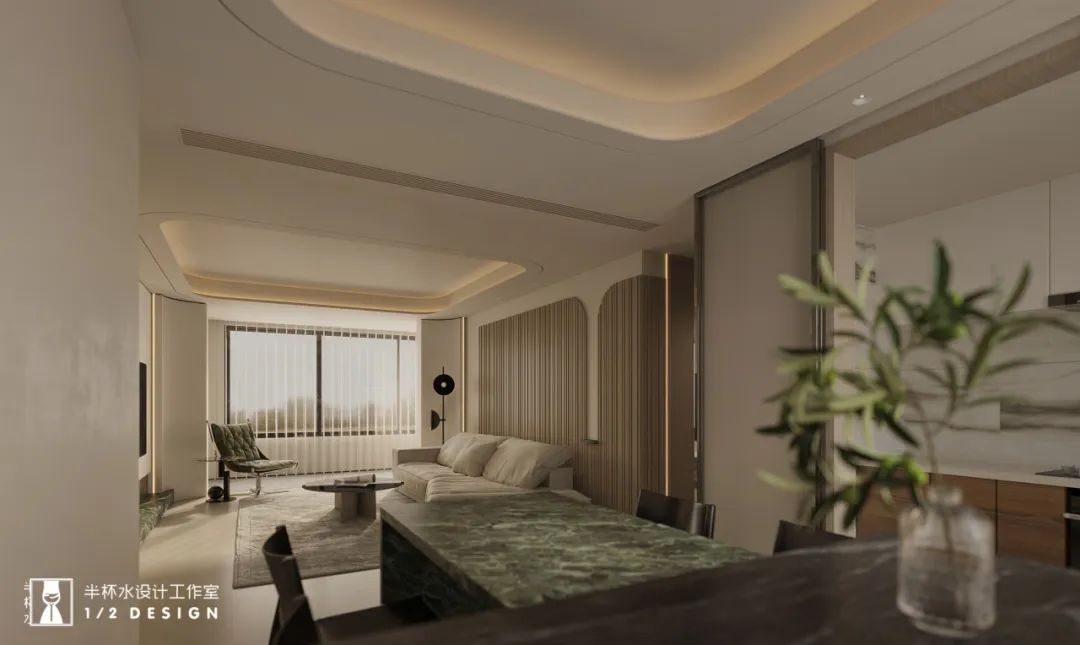 宁波融创慈澜府法式极简风室内设计丨中国宁波丨半杯水设计工作室-6