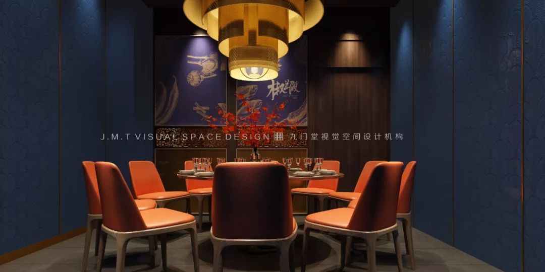 故宫红遇见现代橙,“椒兰殿”湘菜餐厅的视觉盛宴-34