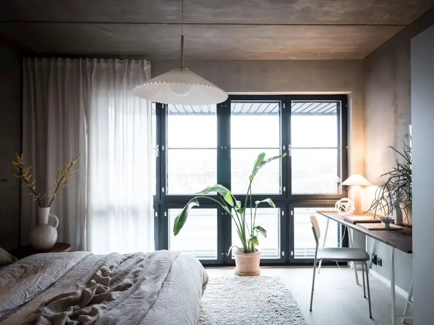 工业风 46m²小户型,原始混凝土墙的独特魅力-12