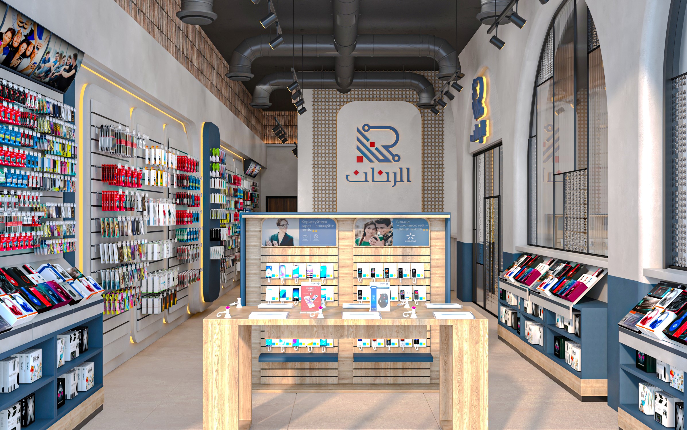 “Al  Rannan”混合移动商店与咖啡馆室内设计-3