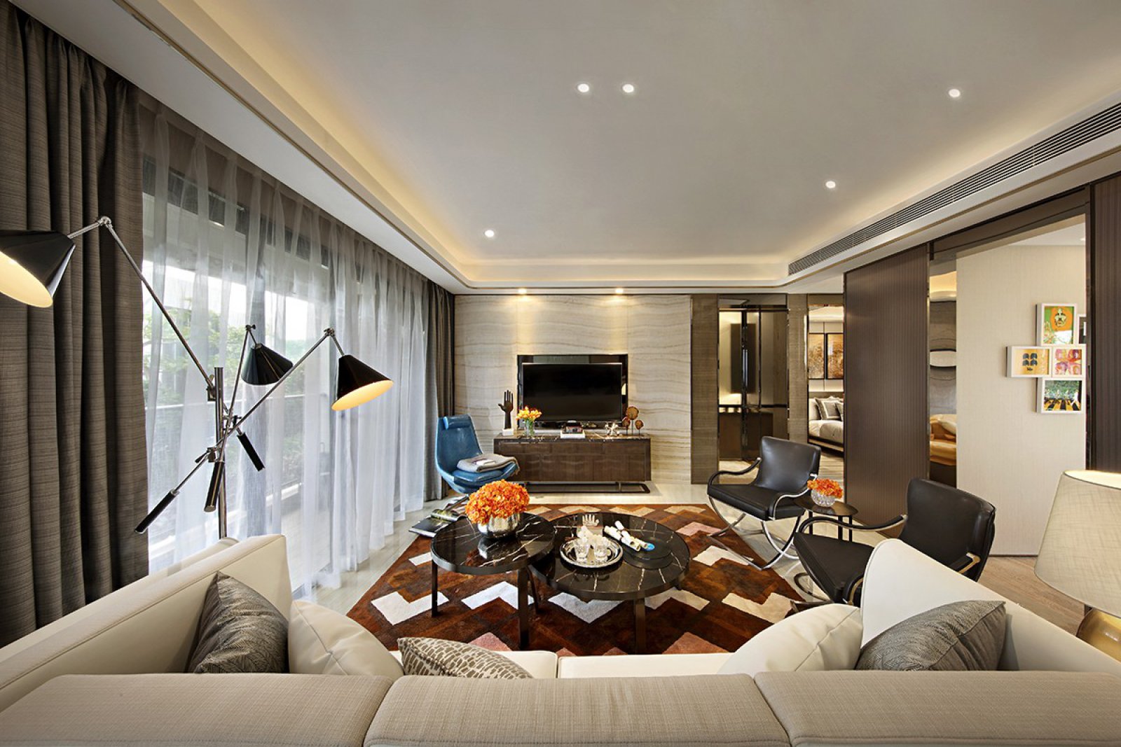 115m²珠江湾畔，大城美宅—宏鼎天御江畔样板房  戴勇室内设计师事务所-9