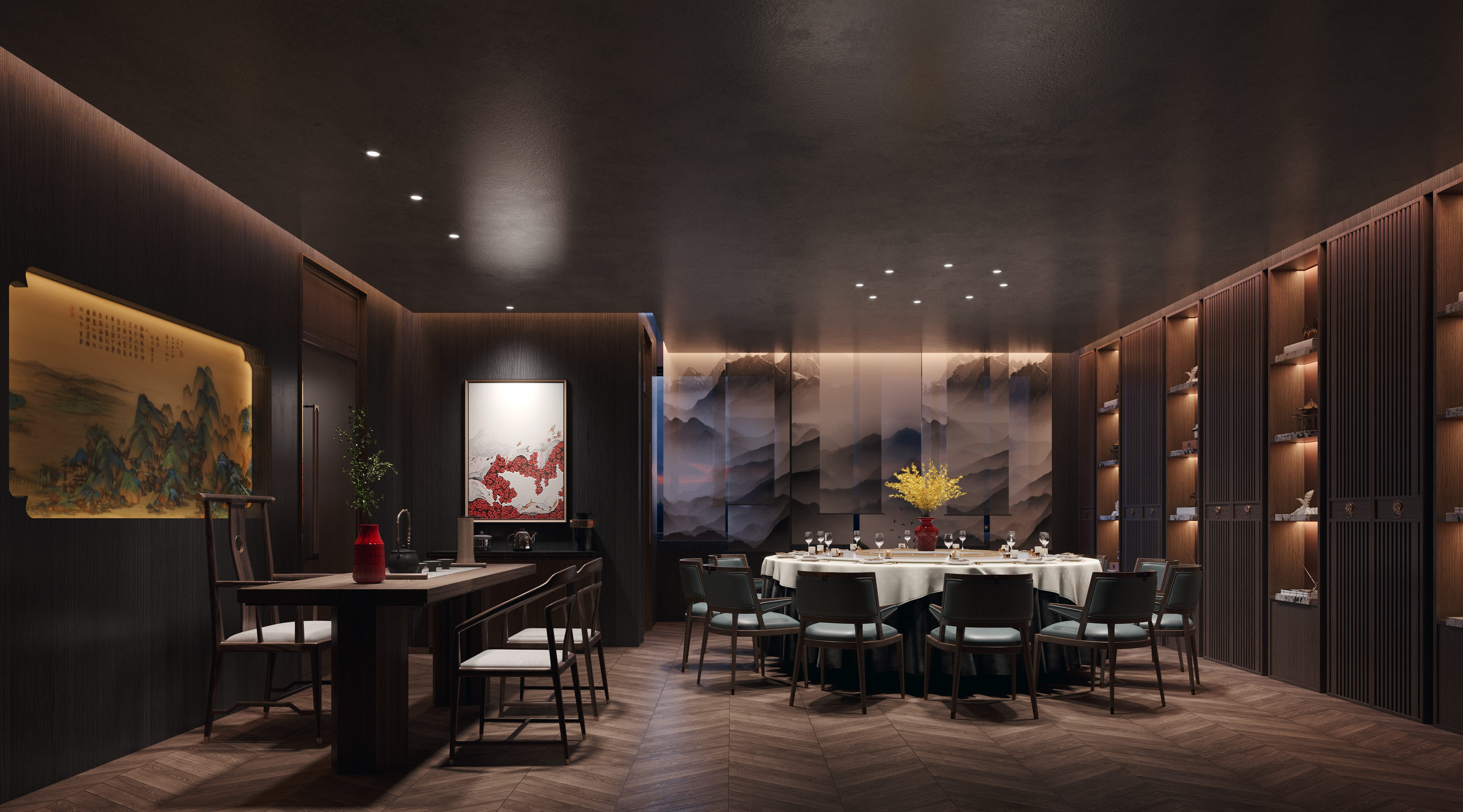 中餐厅效果图-Chinese Restaurant Renderings-3