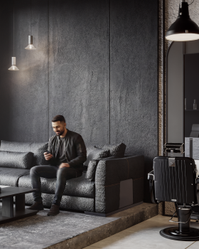 Modern Industrial Barbershop – Interior Design Concept