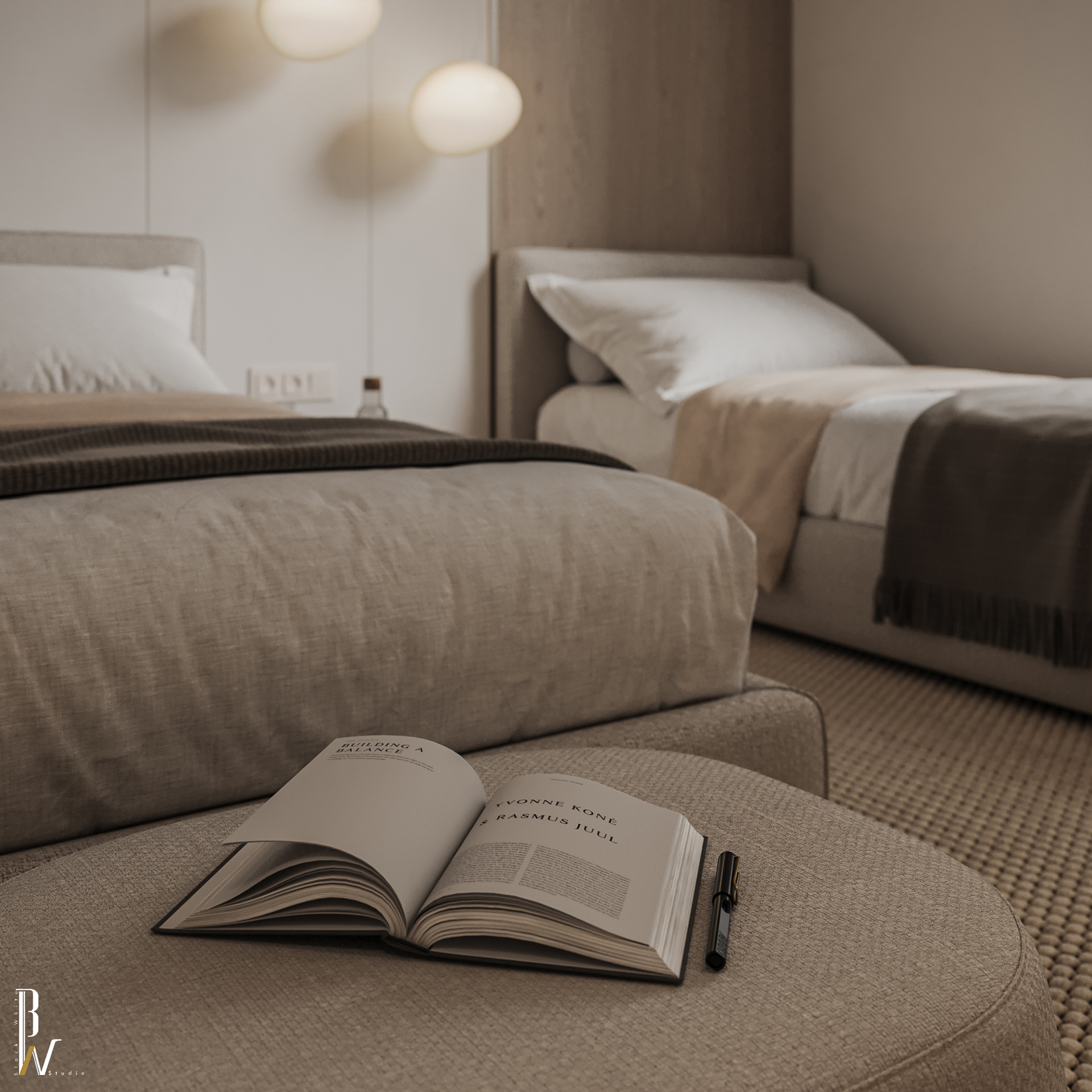 双人卧室丨Black N White-11