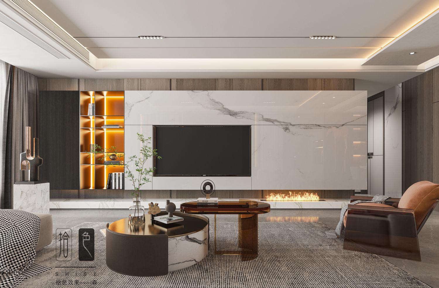 现代轻奢客餐厅效果图表现-2