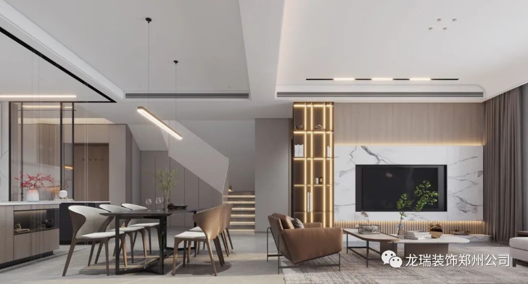 普罗理想国300㎡现代简约风丨郑州龙瑞装饰工程有限公司-3