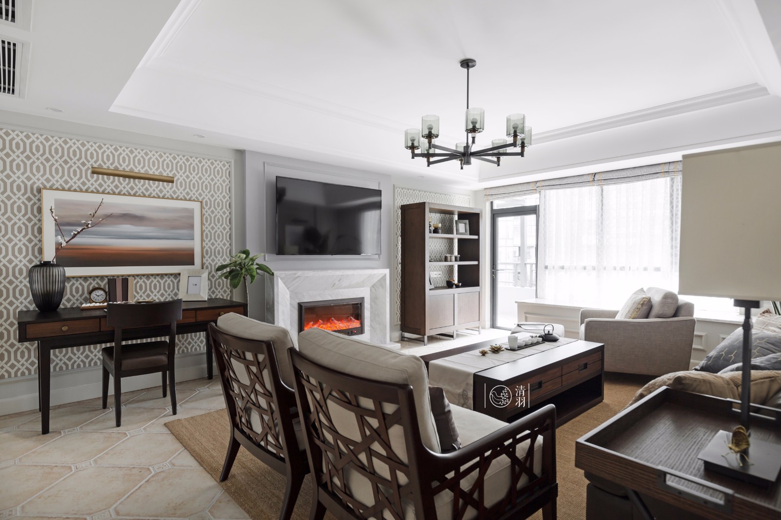 平层丨暗香疏影·成都177㎡美式住宅  清羽设计-6