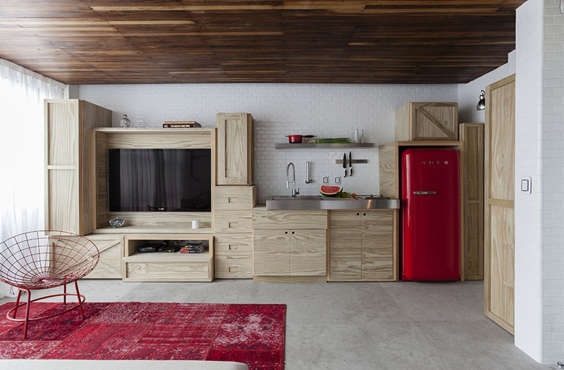 巴西带黑色螺旋楼梯的小公寓丨巴西圣保罗丨建筑师Alan Chu-17