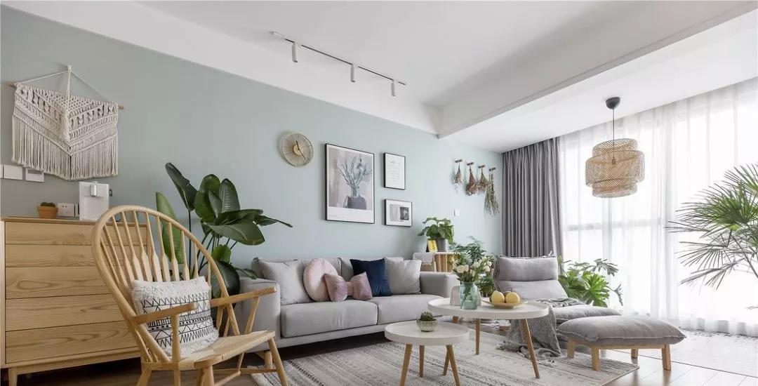 92㎡北欧风清新小屋，文艺薄荷绿装点生活-0