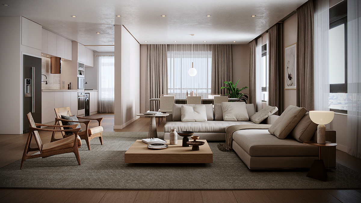 计算机生成图像·城市里的公寓-2