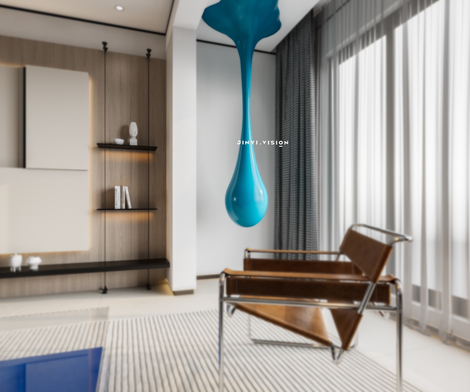 克莱因蓝跳色：极简空间里的高级松弛感-8