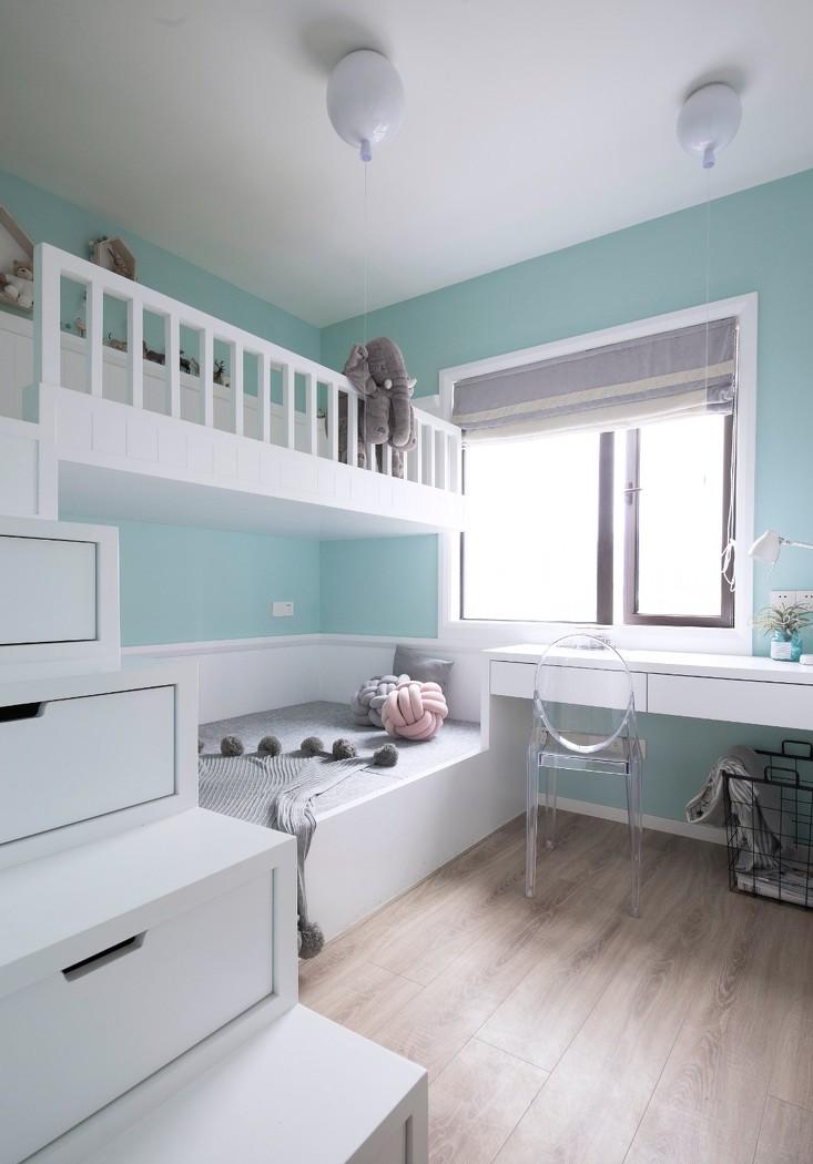 117㎡日北欧风二胎家庭住宅,餐厨空间扩大,儿童房增设高低床-24