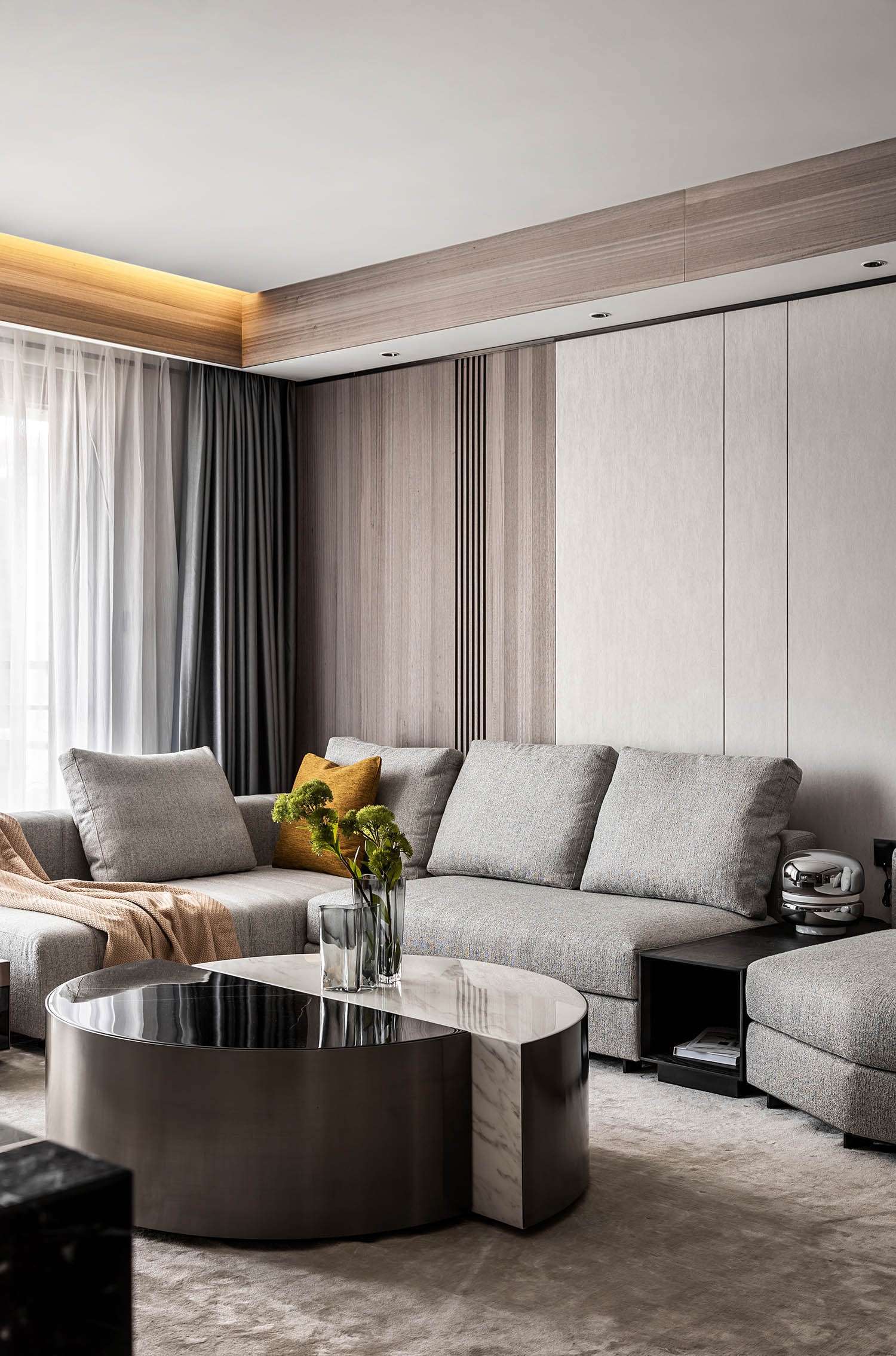 【红柏设计】191㎡  深圳润府三期 现代精致简约的高级黑遇上极简白-5