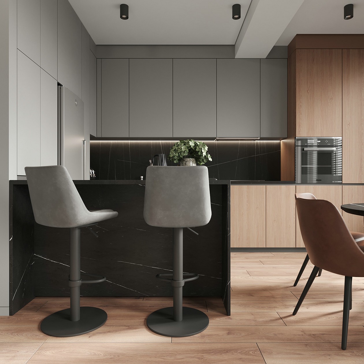 90㎡灰色系公寓设计-5