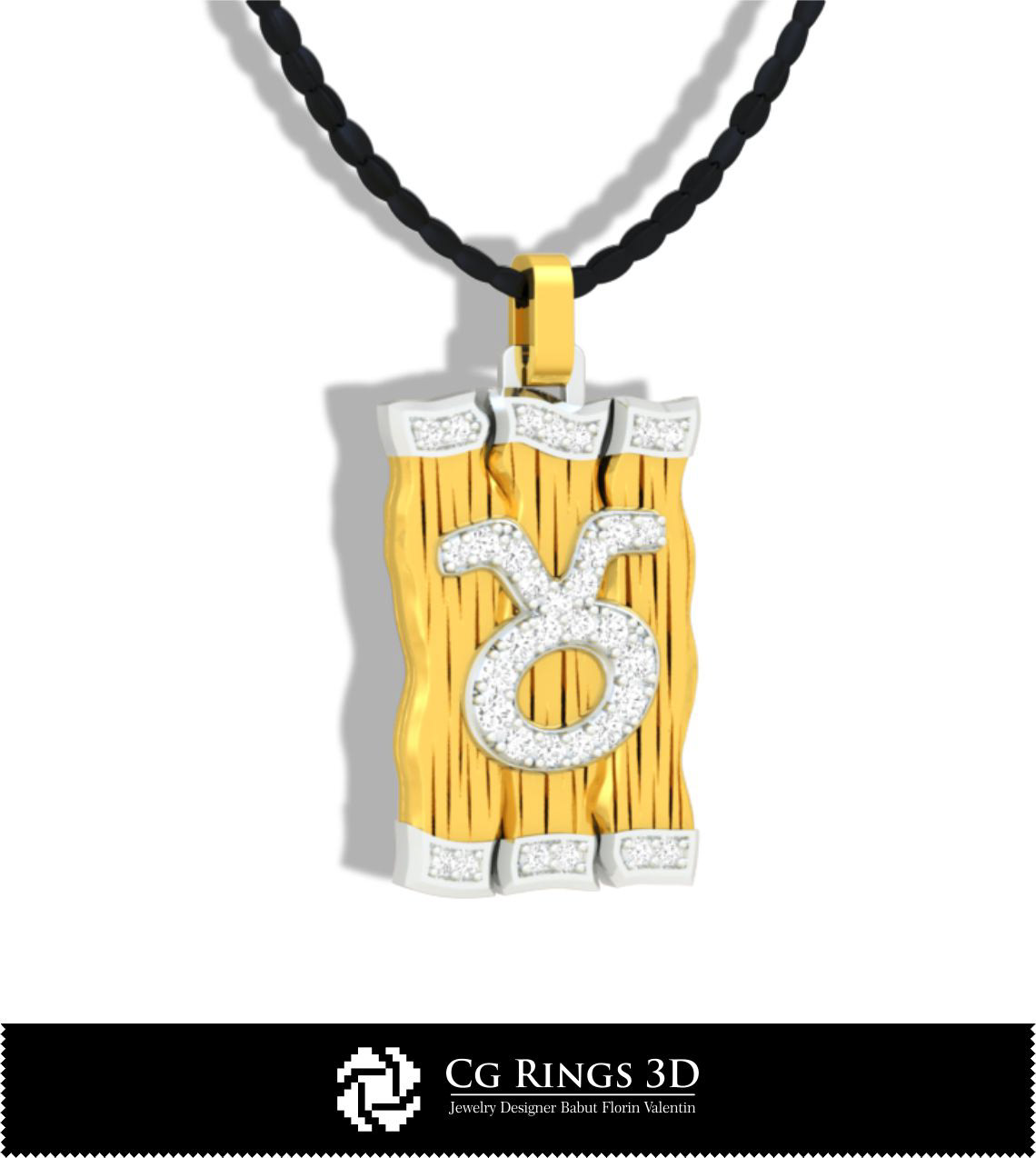 Taurus Zodiac Pendant - 3D CAD-1