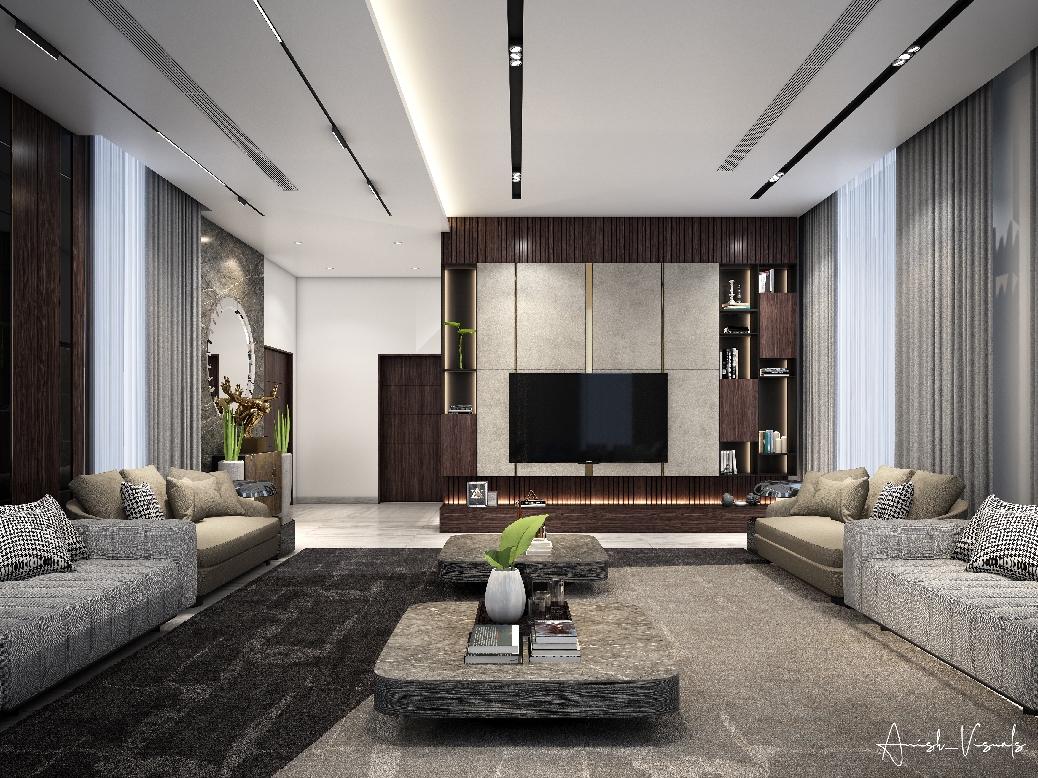 FAMILY LIVING & DINING 室内设计丨阿联酋迪拜丨Anish_ Visuals-3