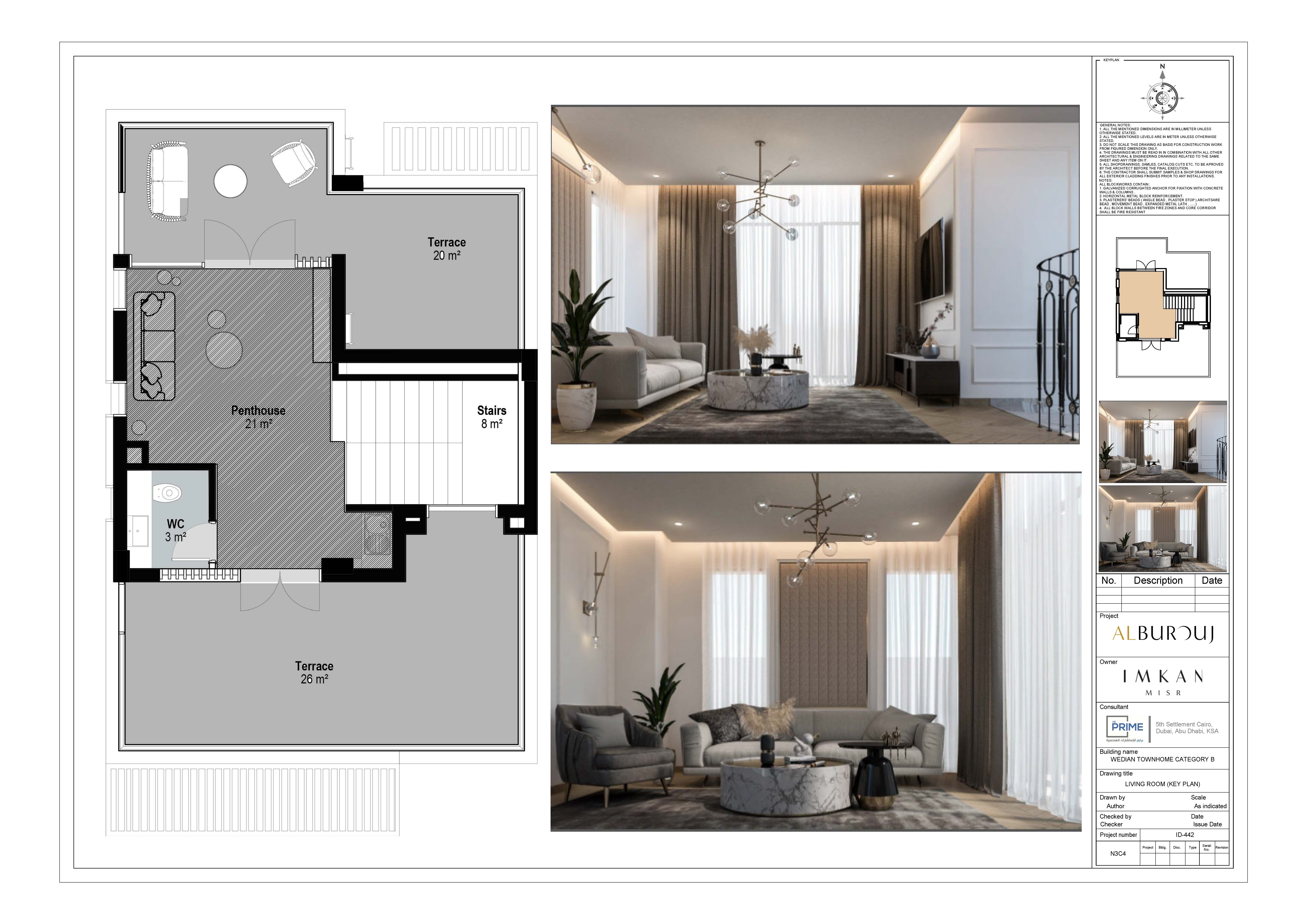 REVIT(BIM) INTERIOR DESIGN - WEDIAN TOWNHOUSES- EYGPT-14