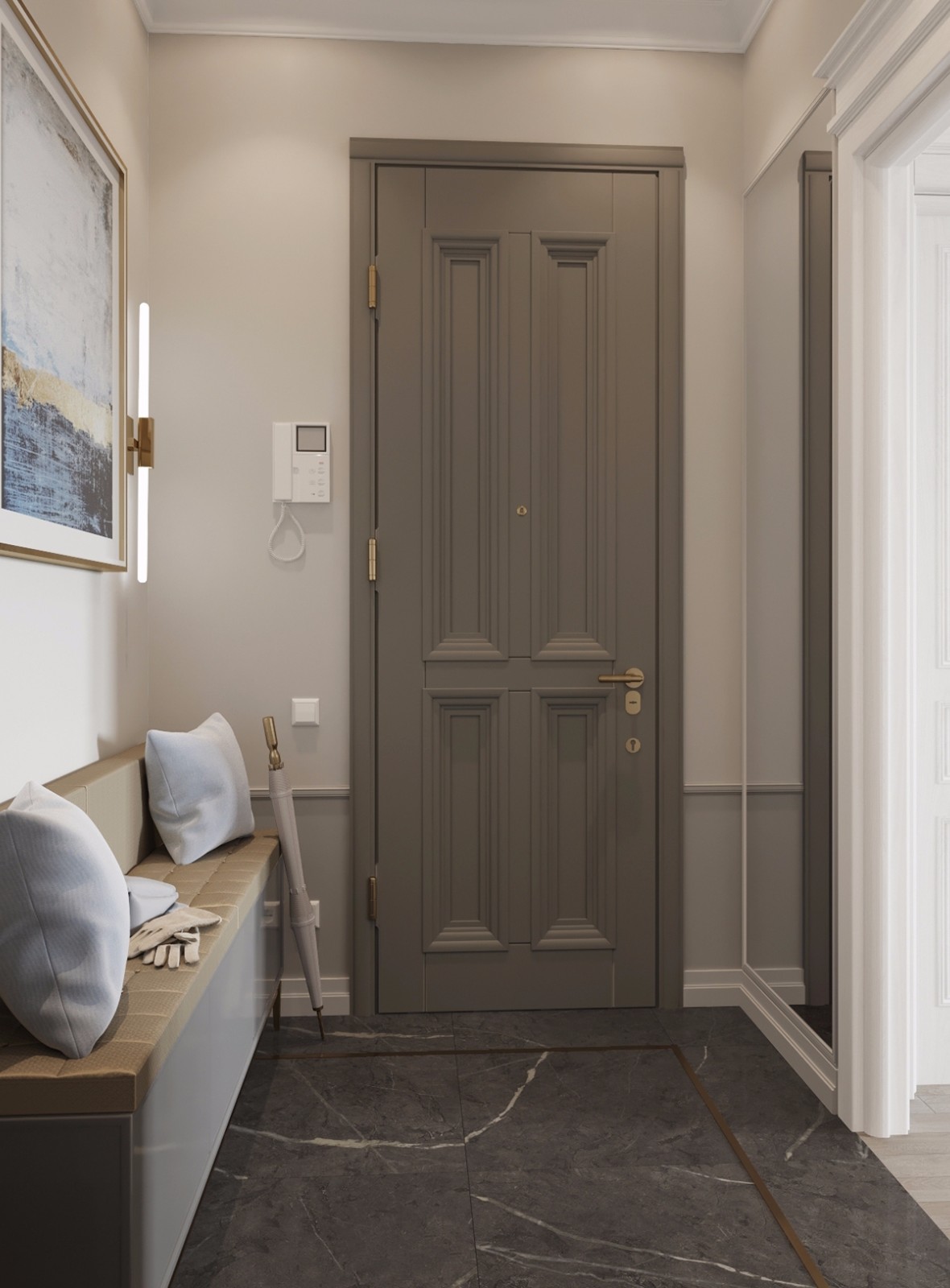 圣彼得堡现代风住宅 精简点评 | 大理石与金属的完美融合-6