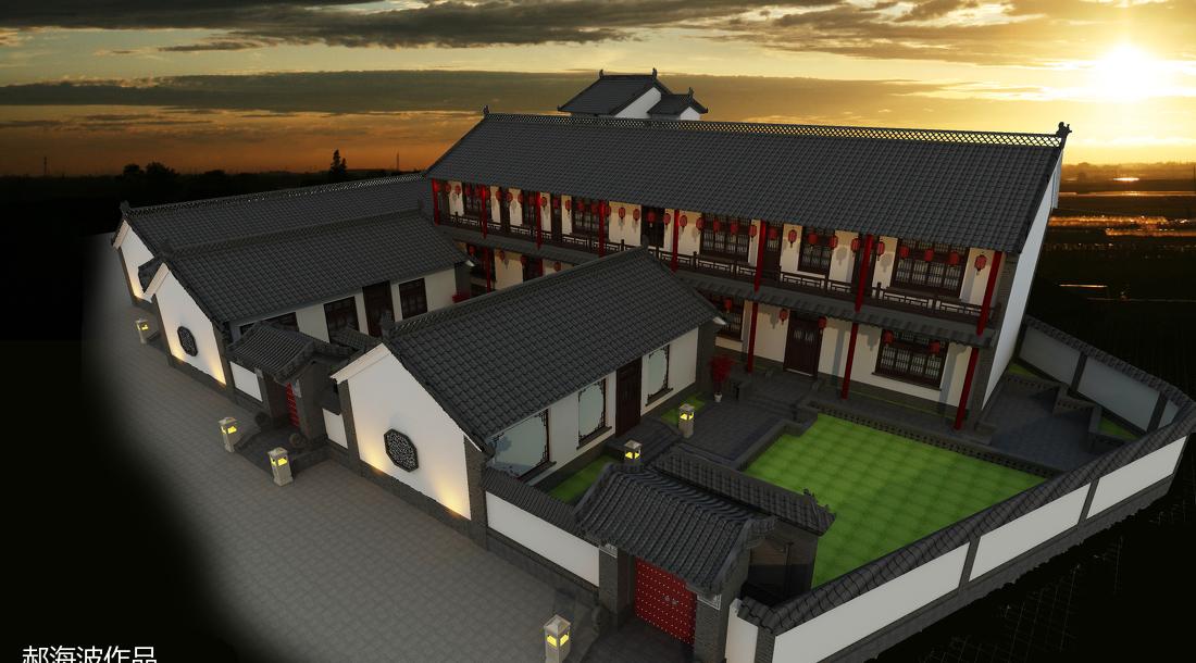 
五原中式建筑风格 饭店及别墅 -2