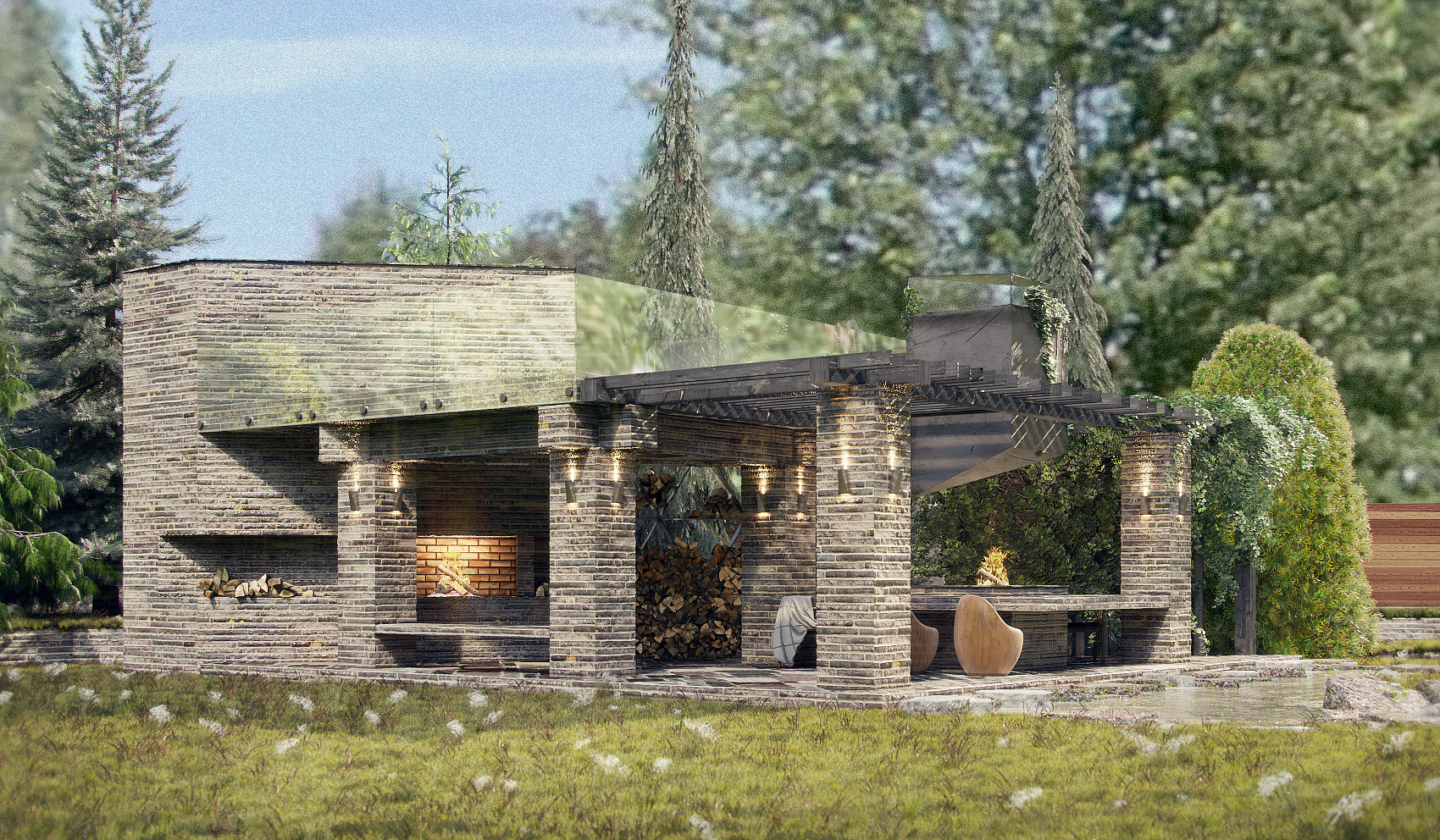 带有烧烤设施的亭子丨俄罗斯丨INSIGHT ADB-14