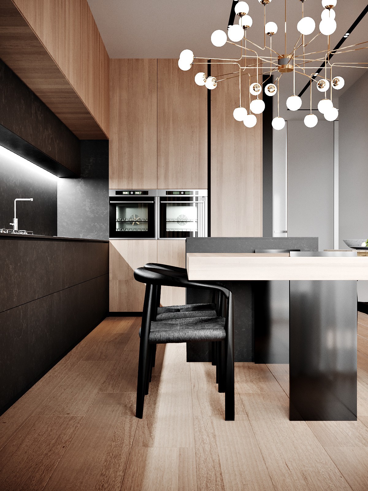 120m²现代风住宅，高级灰与木色的经典搭配-0