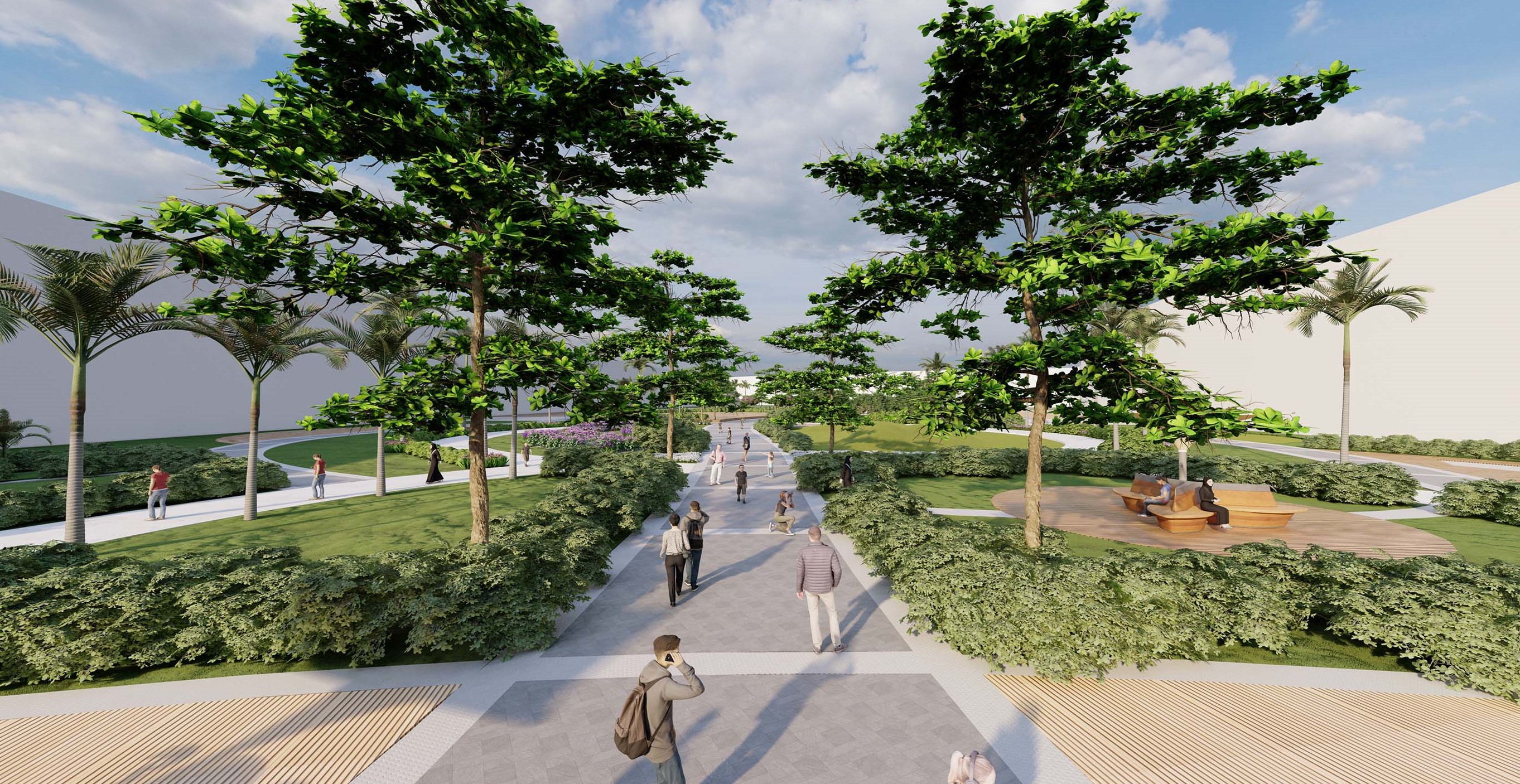 Mall of Arabia 庭院有机公园设计丨埃及丨开罗大学工程学院建筑系-5