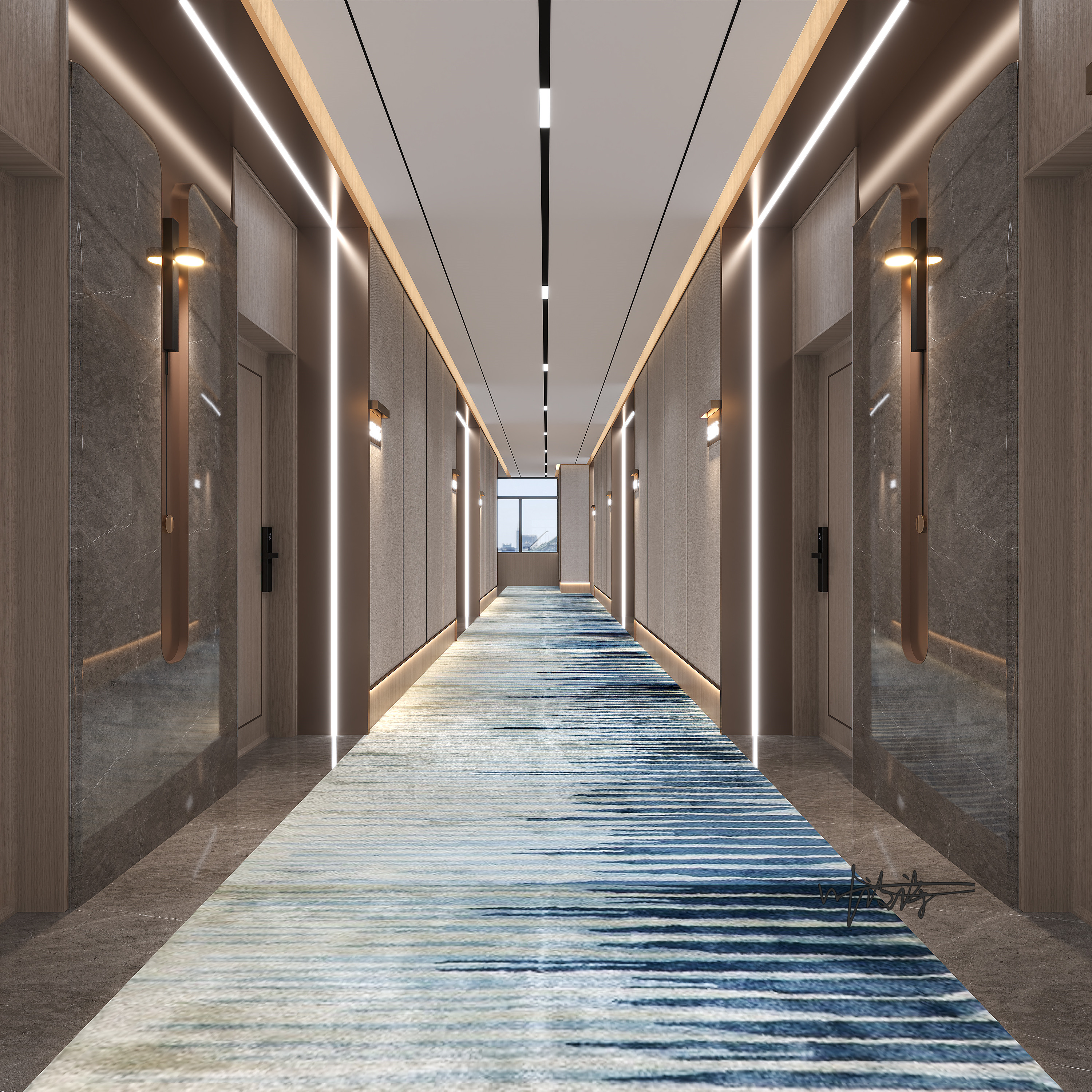 酒店设计|现代原木酒店客房-9