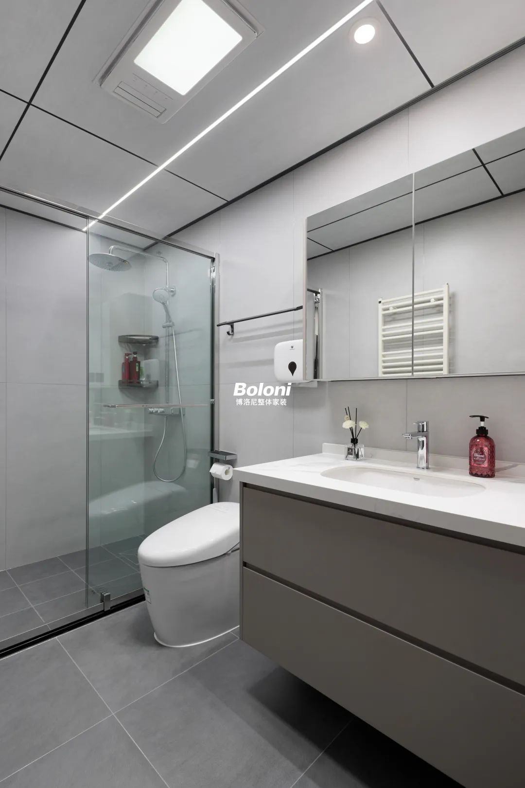 灰色极简大平层,治愈深夜 emo 的舒适之家-38