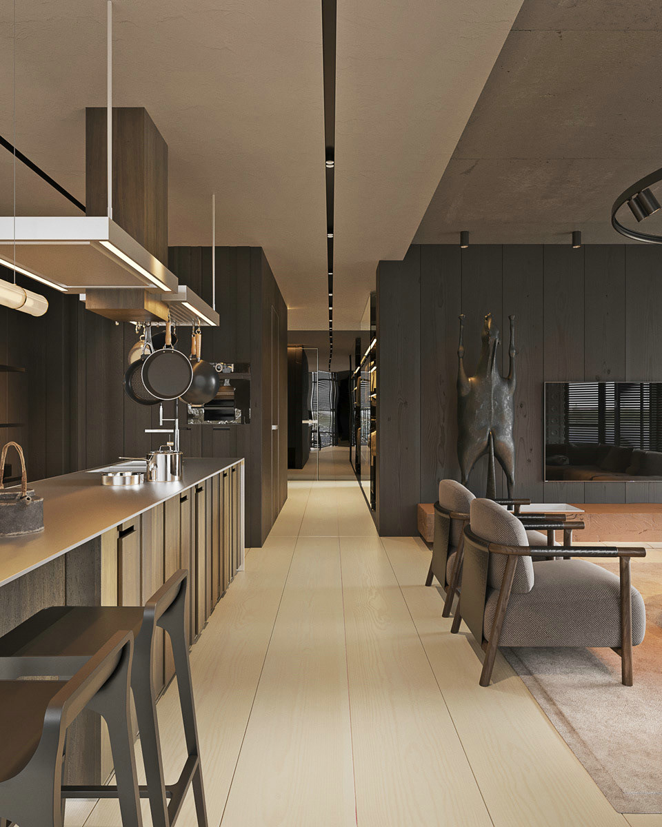 乌克兰Kyiv铜色公寓设计-4