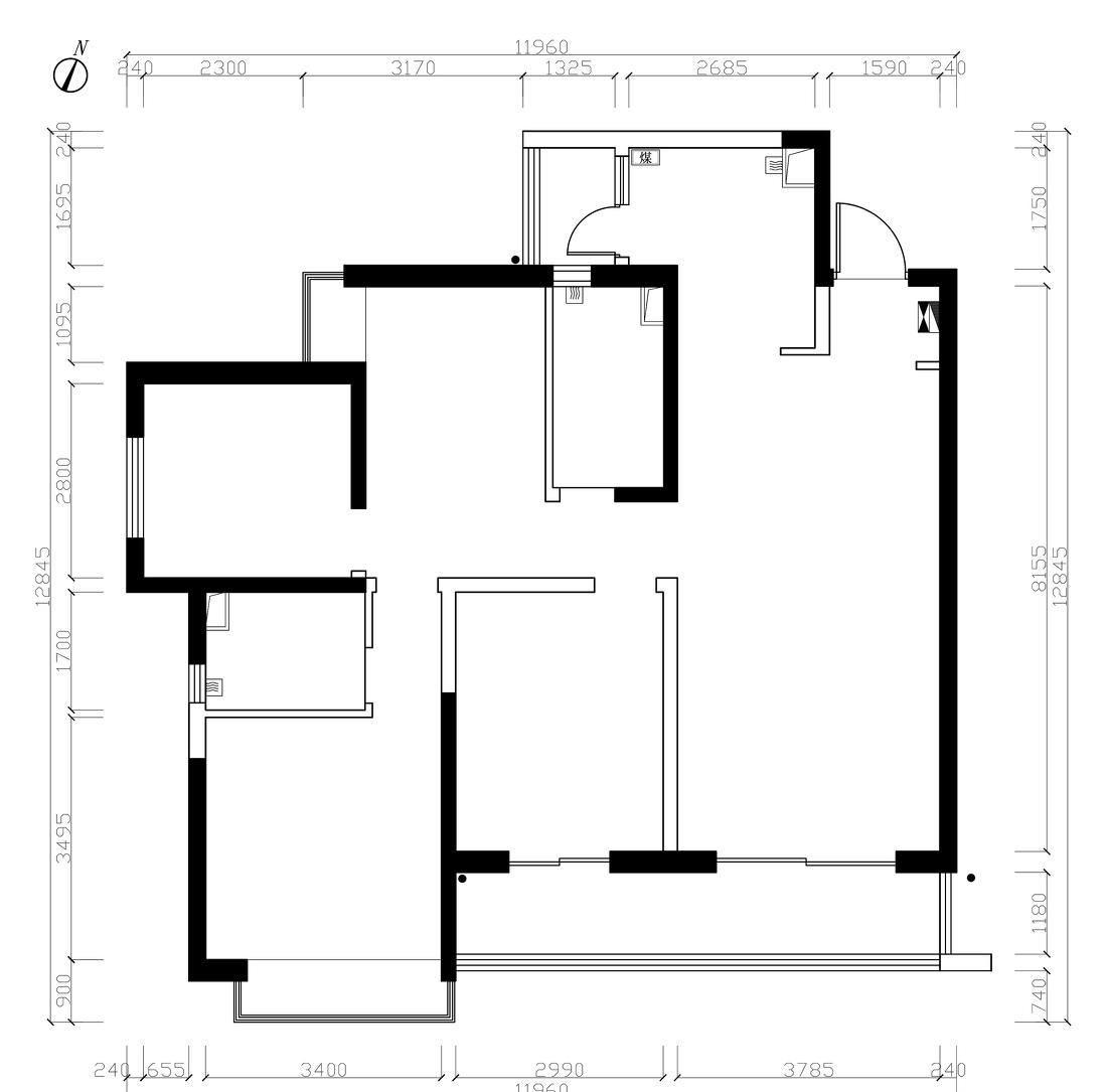 木·白丨海洋板丨四室改两室-2