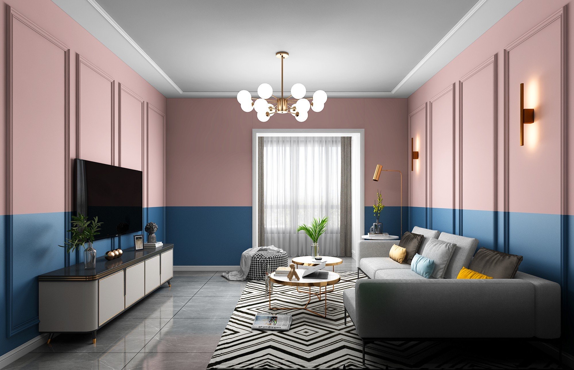 北欧轻奢风格，鲜艳活力，档次华丽！                     -2