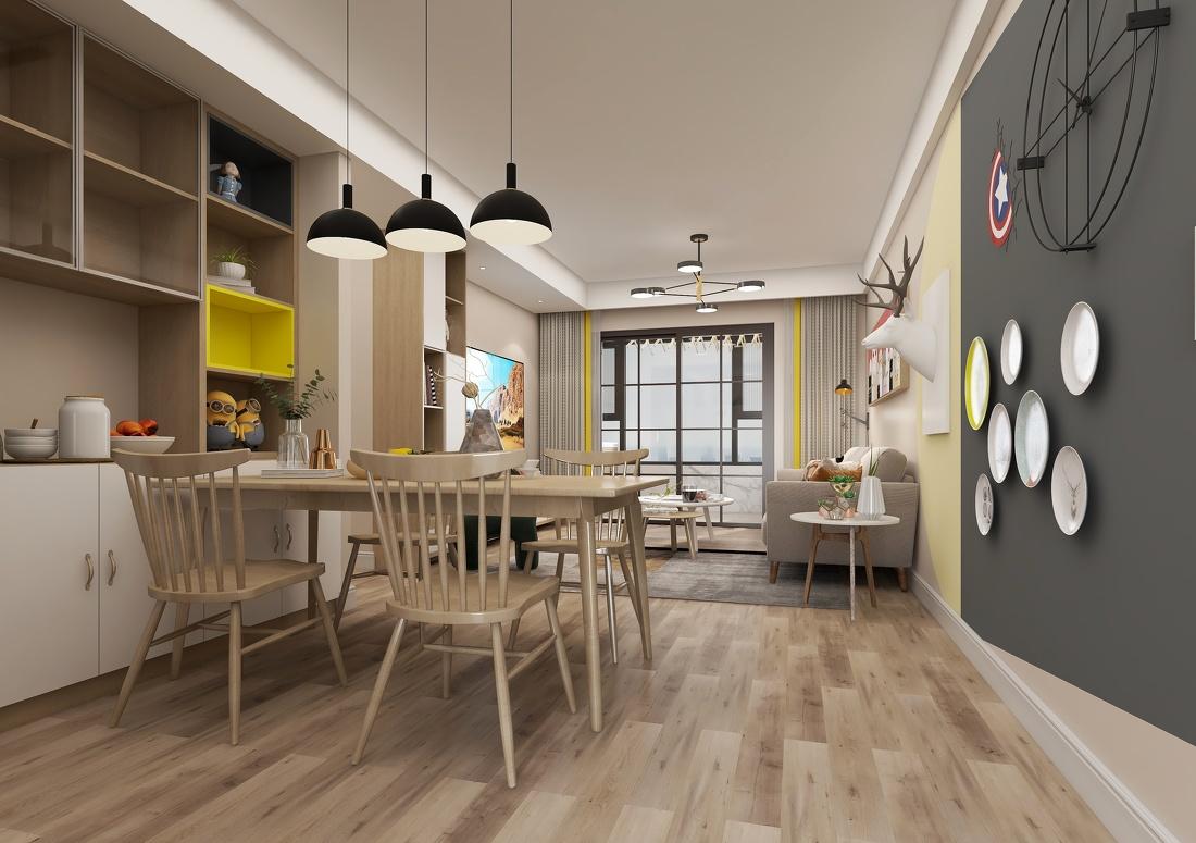 95m²北欧风格三口之家-1