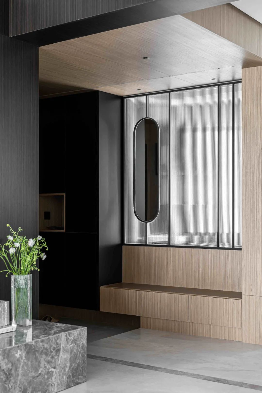 大理石+原木，80后业主的现代风四居室 | 花漾美作-9