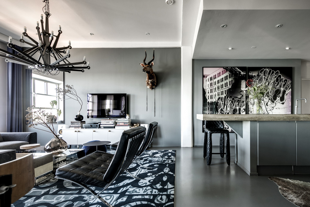 工业风浓郁的斯德哥尔摩 86 平米男性公寓-6