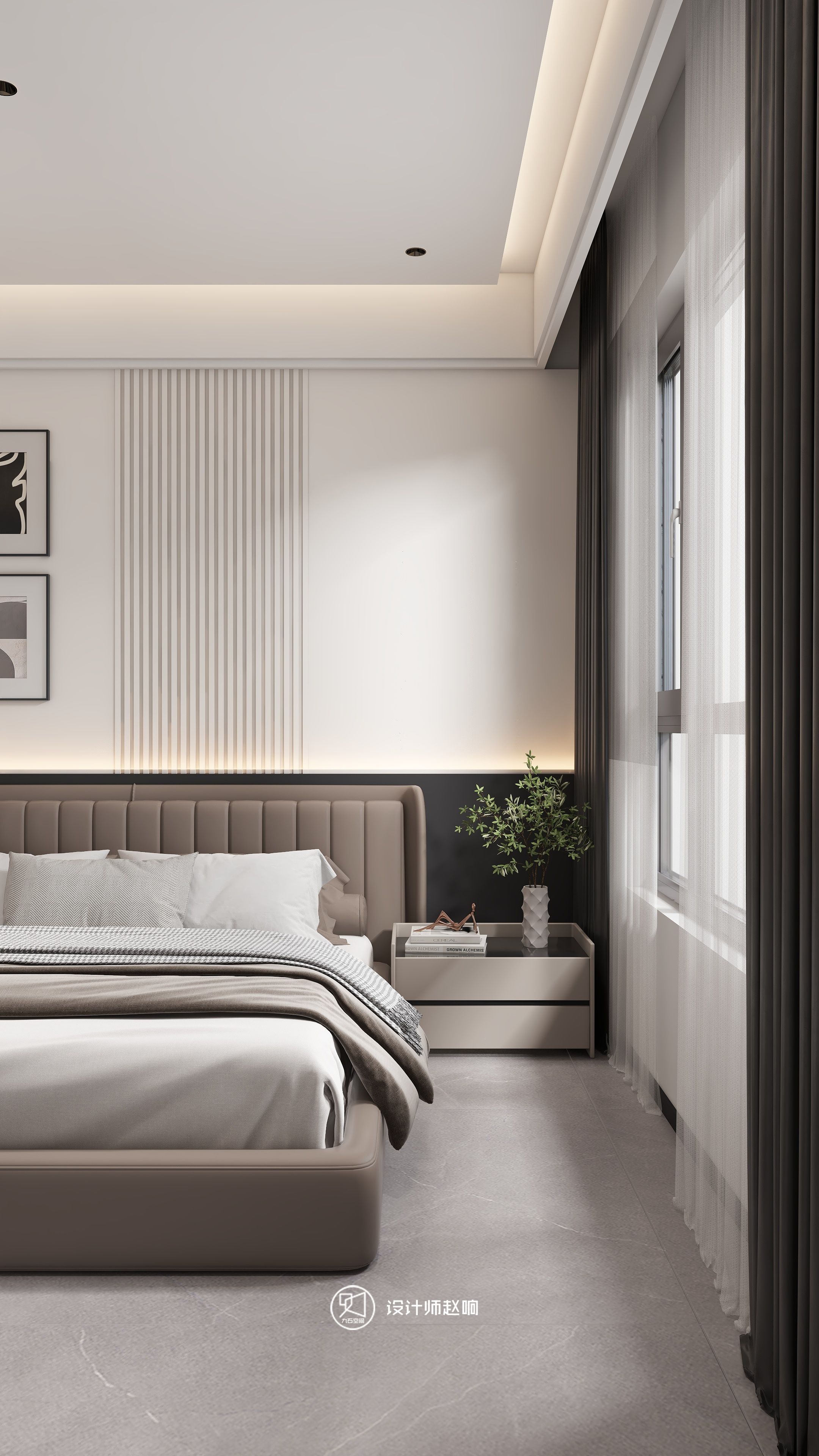 135㎡黑白灰风格住宅设计-25