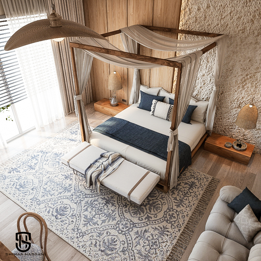 boho 卧室带浴室设计-9