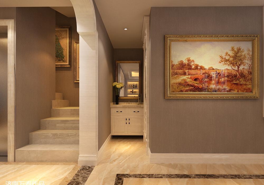 
济南章丘莱蒙湖370户型别墅装修新古典风 -4