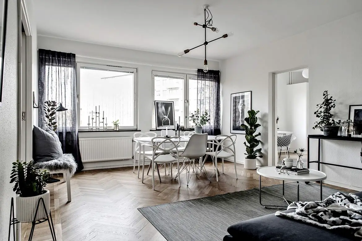 现代简约，绿色生活 | 两套不同面积的 Scandinave 风格公寓设计-2