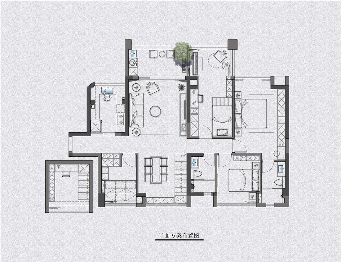 三代人的温馨爱马仕橙蓝跳色空间-30