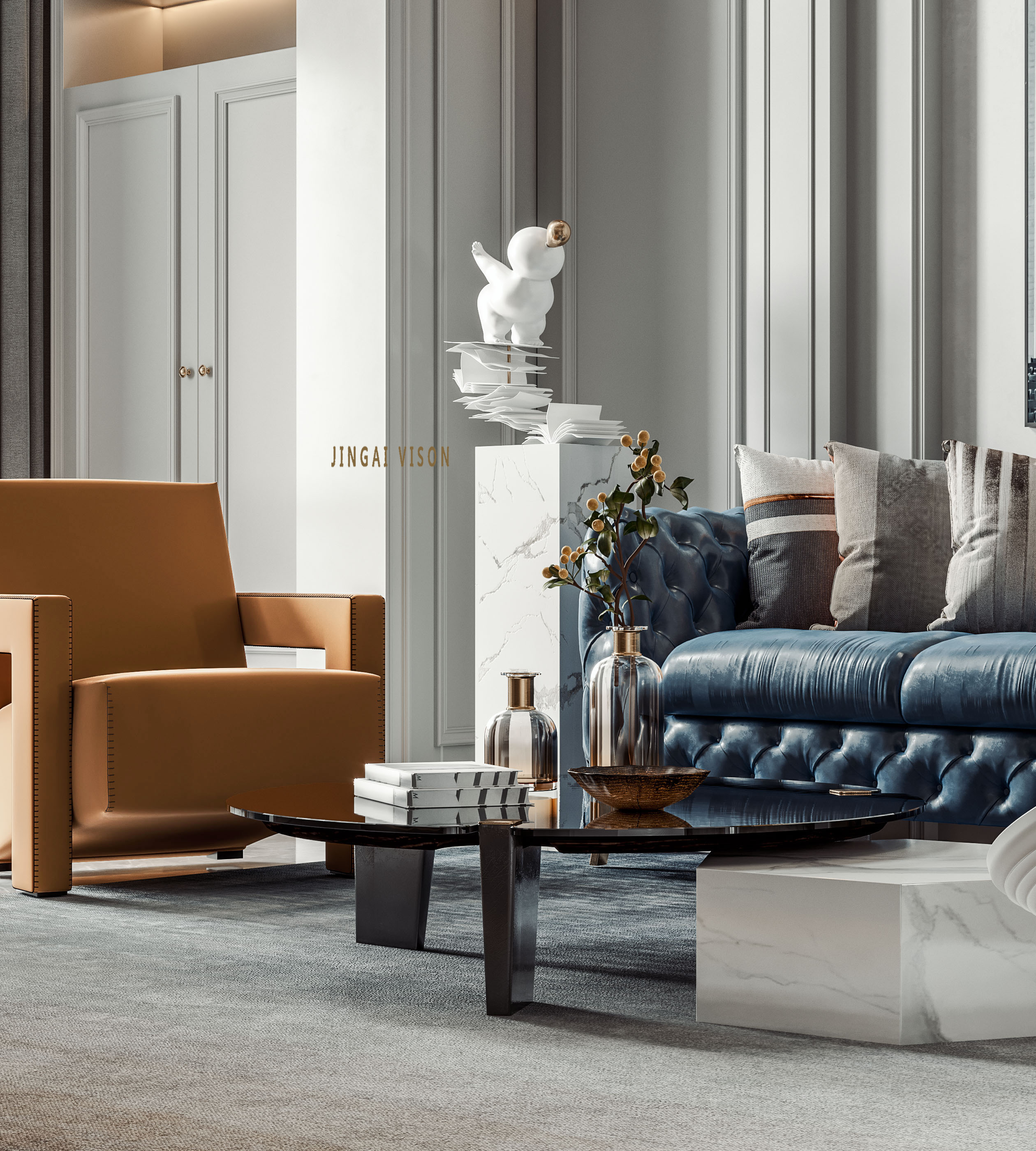 现代法式客厅设计，展现浪漫与优雅-7