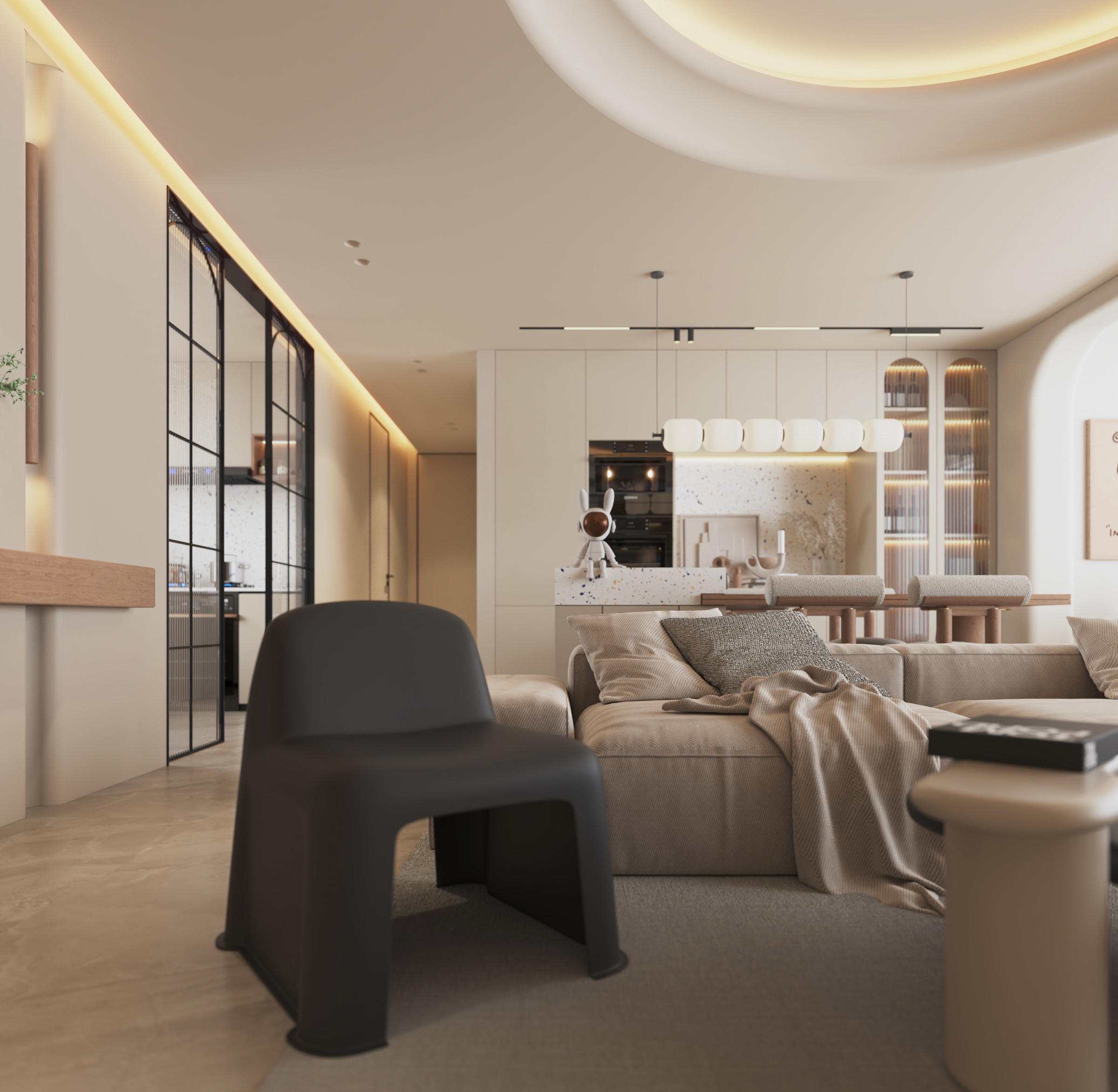 沈阳华发中东首府127㎡侘寂风格样板间设计-0