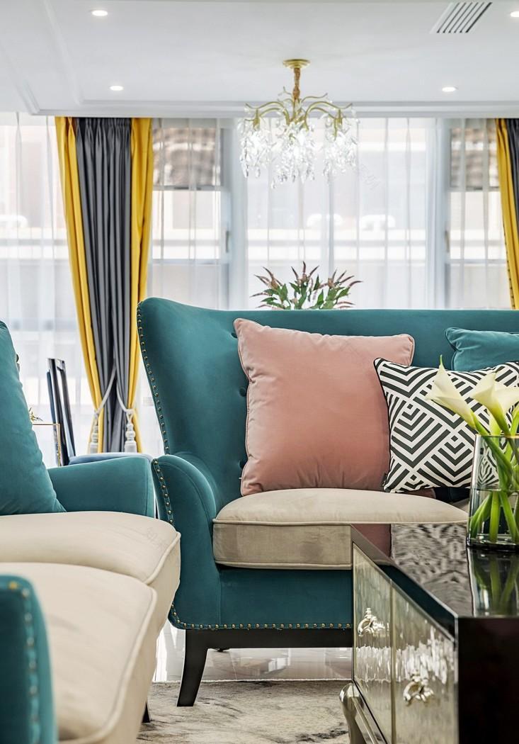 云端点墨设计丨公寓丨鎏砂 - 美式混搭风格餐厅与卧室设计-10