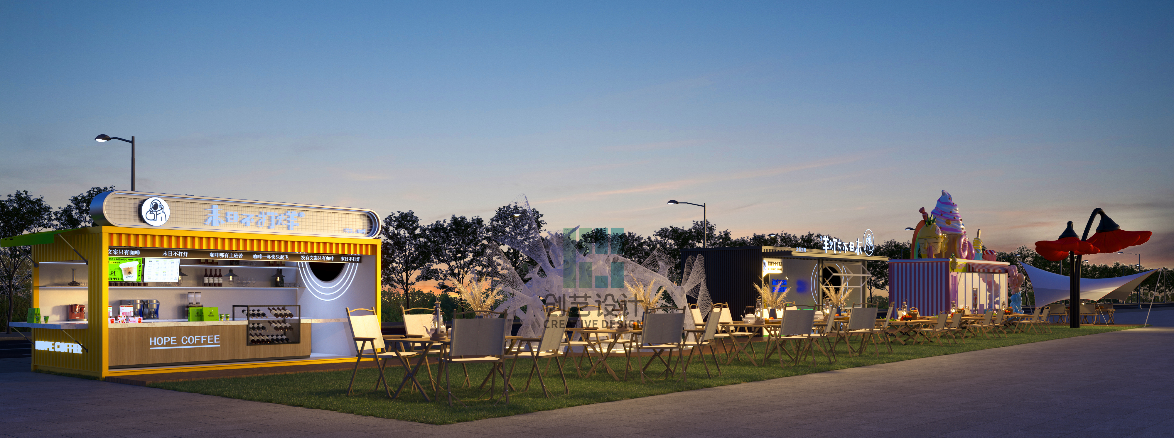 网红露营打卡地/落日海滩/室外规划-0