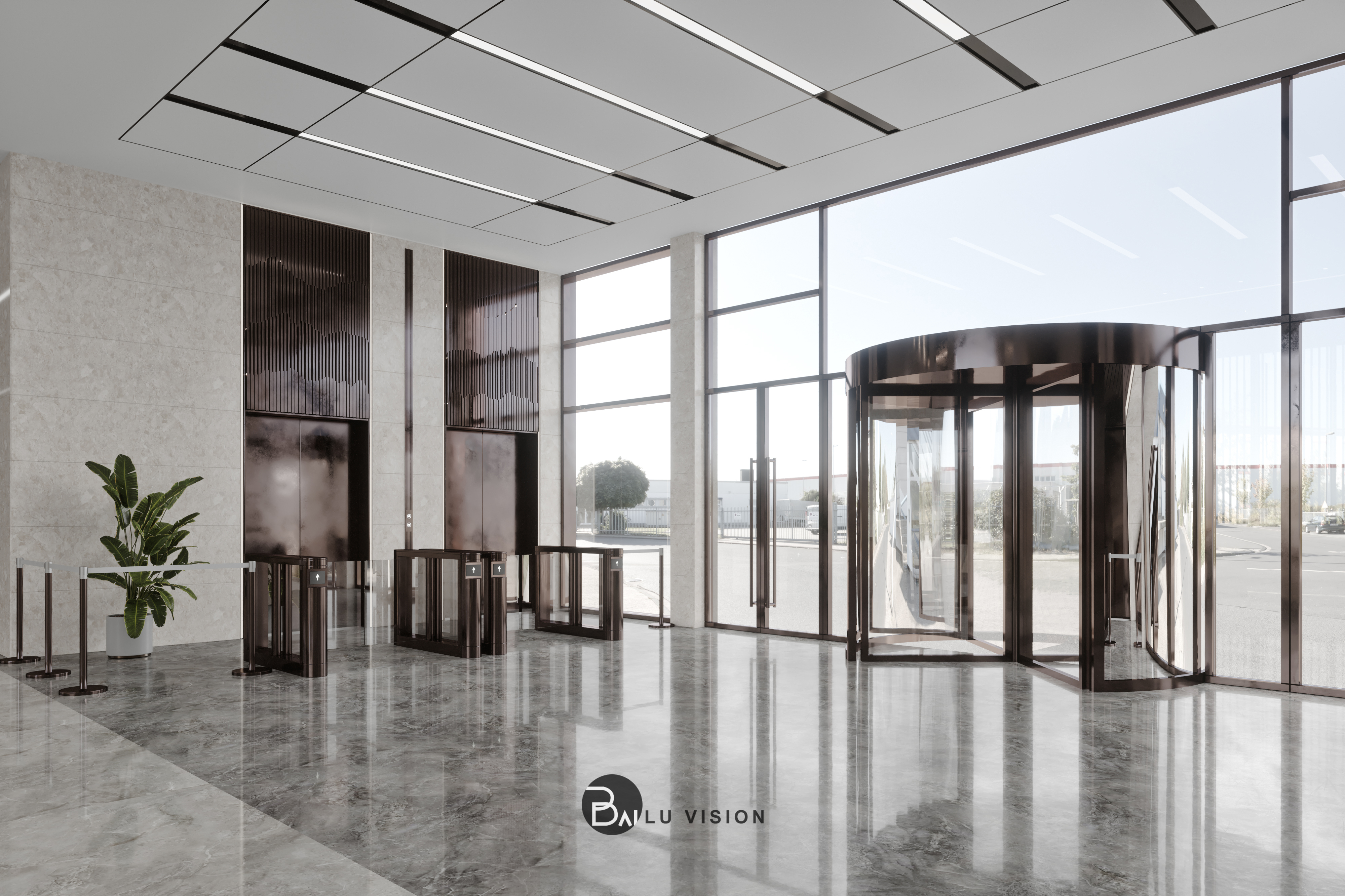 现代办公大厅设计-3