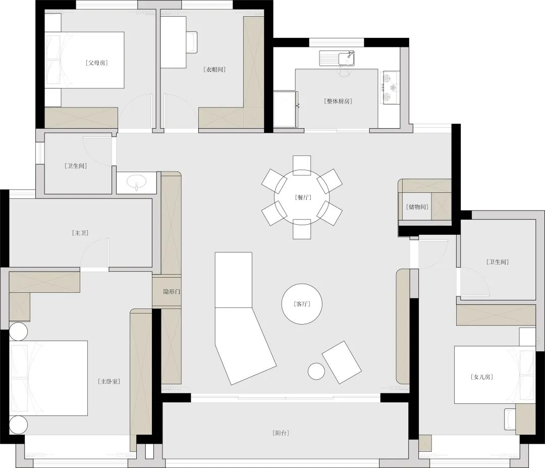 内舍软装丨179㎡法式轻奢风，精致奢华与梦幻浪漫的完美碰撞~-3