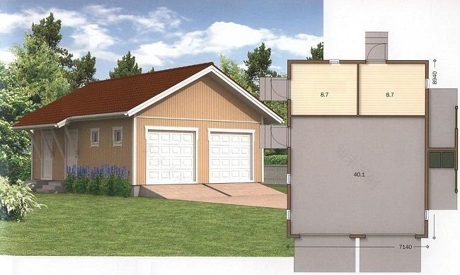 车库与杂物间组合建筑项目-22