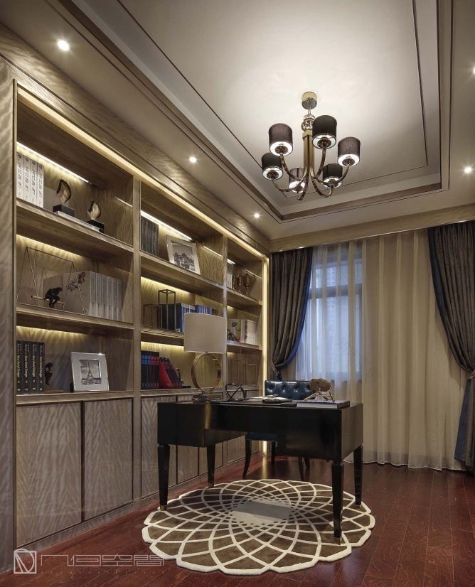 郑州新东润泰和港式样板间︱几何空间设计-13