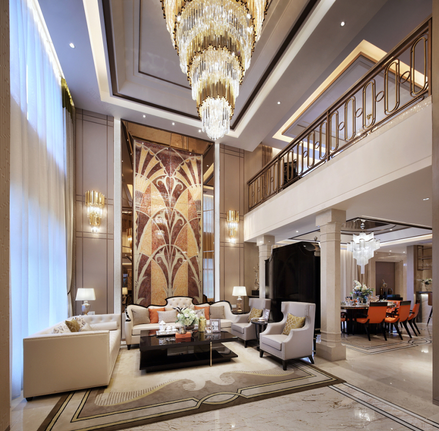 君临天下豪宅:轻奢风吹拂下的别墅设计 辛视设计-7