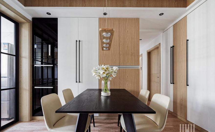 鸿鹄设计上海原木北欧风平层-12