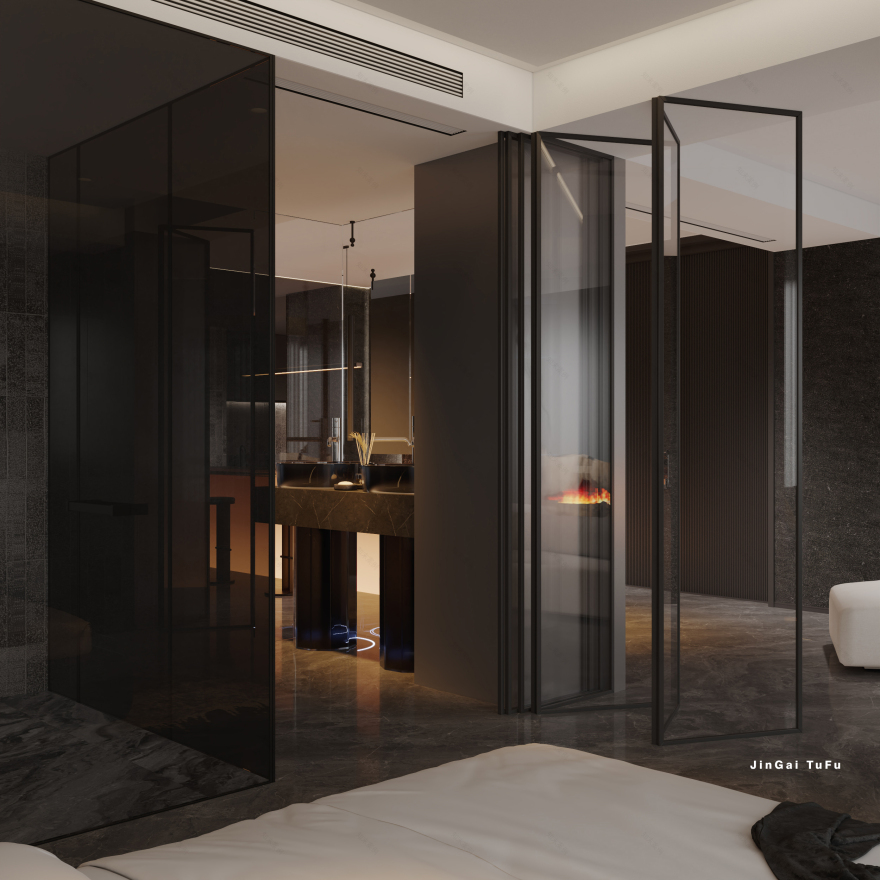 简约黑白灰调主卧设计丨图夫 x 金该-14